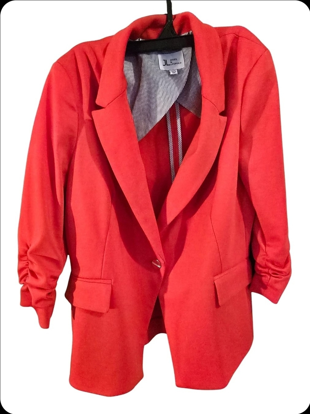 Red Women's Blazer Jacket By Jules & Leopold Wiry Shoulder Pads